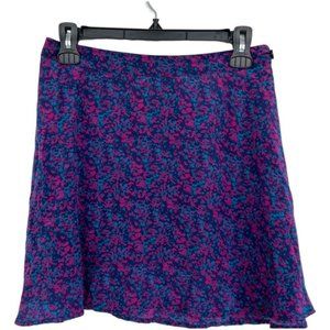 Silk floral mini skirt